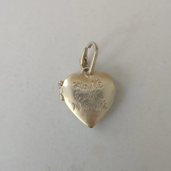 Clare V. X EVERY MOTHER COUNTS Heart Locket Charm Vintage Gold - Picture 5 of 8